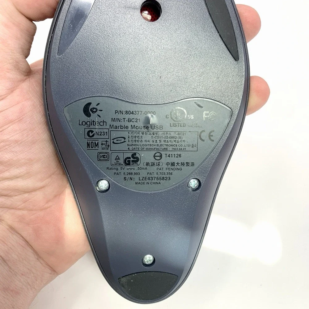 T-BC21 Logitech Trackman Marble Mouse USB Wired 4-button Trackball Mouse *Read*